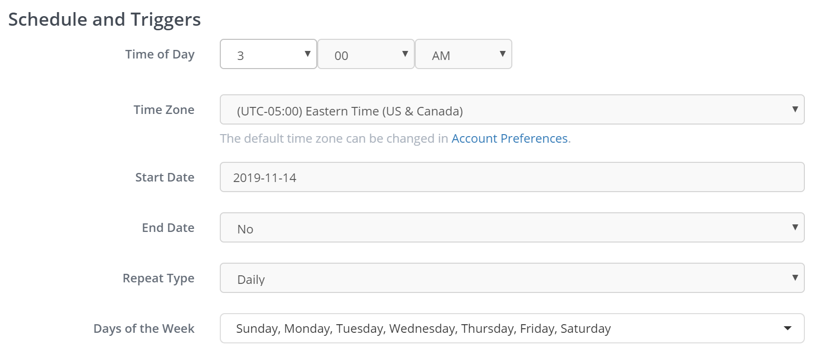 Backup Schedule